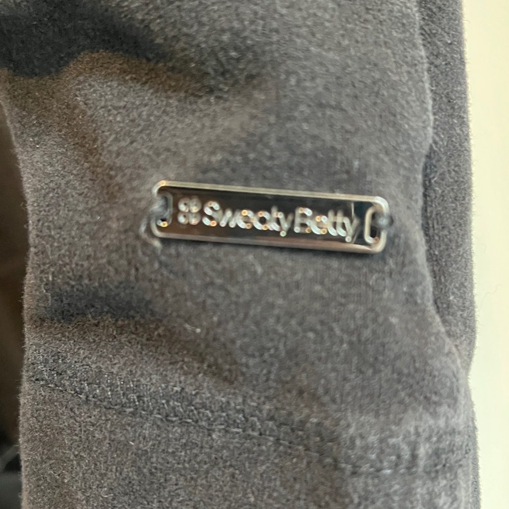 Sweaty Betty Escape Luxe Black Velour Funnel Neck Hoodie S - Picture 5 of 9